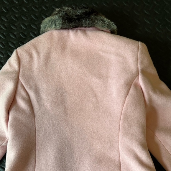 George Pink Double Breasted Coat with Faux Fur Collar - Picture 7 of 7